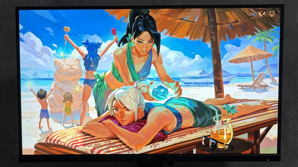 KTC 27M1 Proに表示した海辺のイラスト